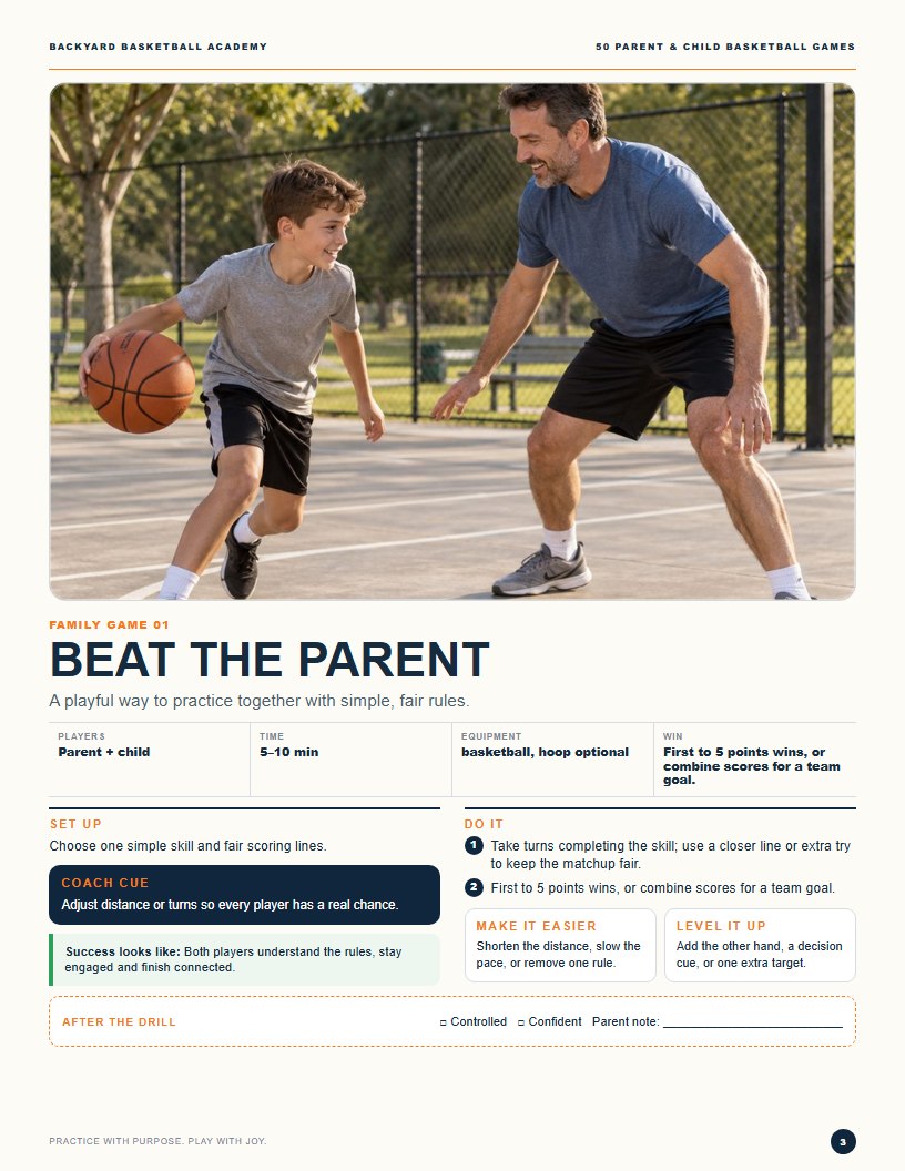 Real parent and child activity page